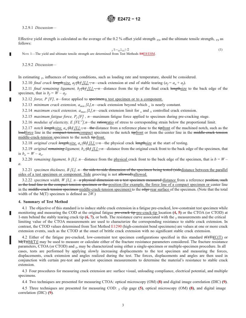 REDLINE ASTM E2472-12 - Standard Test Method for Determination of Resistance to Stable Crack Extension under Low-Constraint Conditions