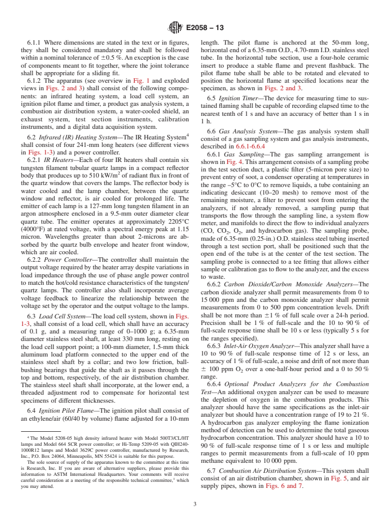 ASTM E2058-13 - Standard Test Methods for Measurement of Synthetic Polymer Material Flammability Using a Fire Propagation Apparatus (FPA)