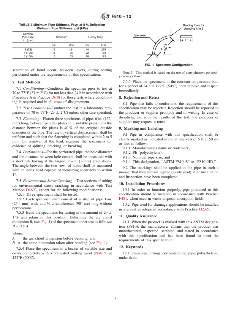 ASTM F810-12 - Standard Specification for Smoothwall Polyethylene (PE) Pipe for Use in Drainage and Waste Disposal Absorption Fields