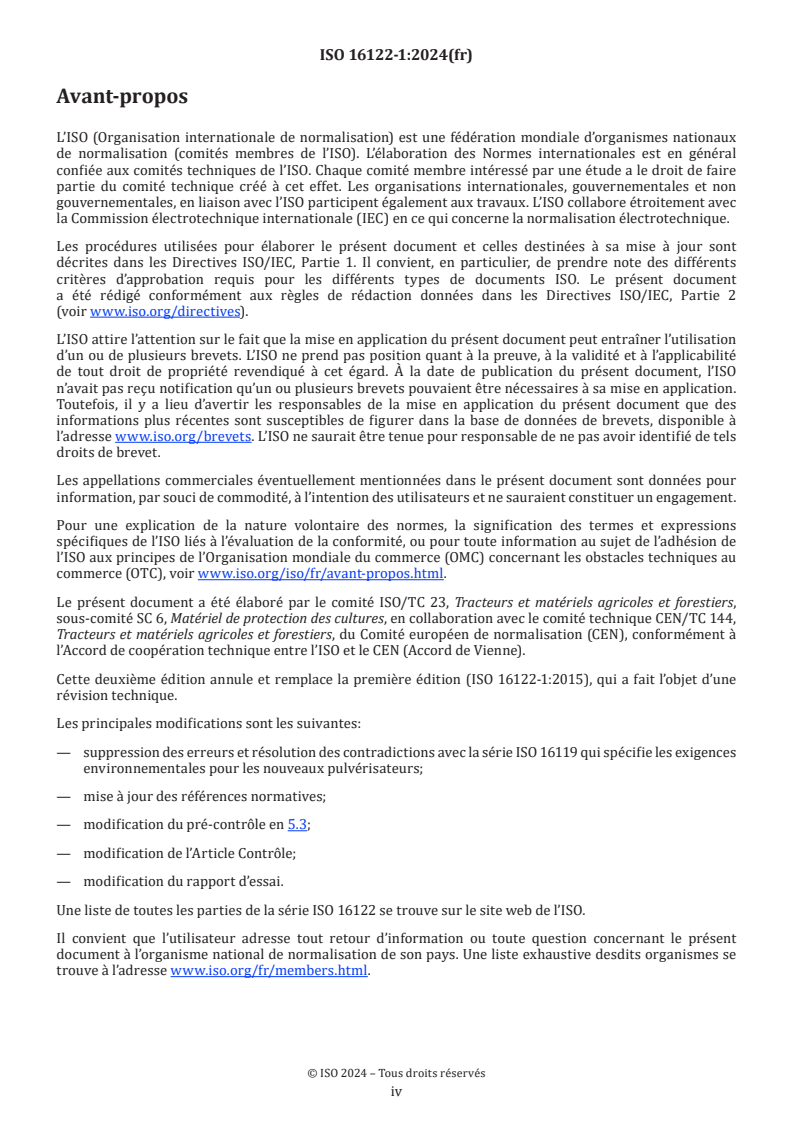 ISO 16122-1:2024 ISO 16122-1:2024 - Matériel agricole et forestier — Contrôle des pulvérisateurs en service — Partie 1: Généralités
Released:12/19/2024 - Page 4 preview