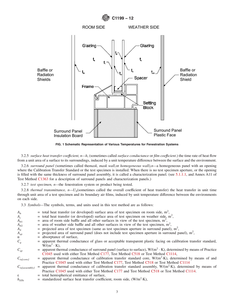 REDLINE ASTM C1199-12 - Standard Test Method for  Measuring the Steady-State Thermal Transmittance of Fenestration  Systems Using Hot Box Methods