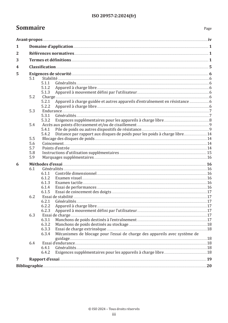 ISO 20957-2:2024 - Appareils d’entraînement fixes — Partie 2: Appareil d’entraînement de force — Exigences spécifiques de sécurité et méthodes d’essai supplémentaires
Released:19. 09. 2024