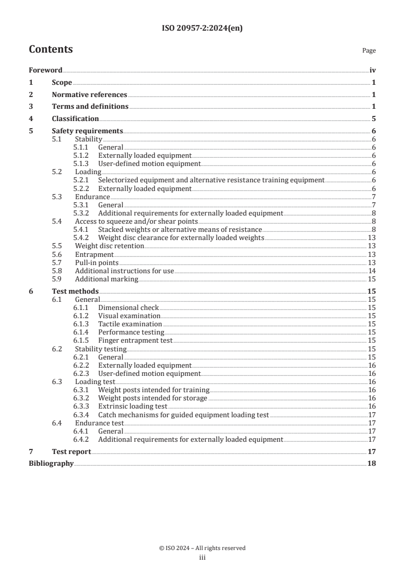 ISO 20957-2:2024 - Stationary training equipment — Part 2: Strength training equipment — Additional specific safety requirements and test methods
Released:19. 09. 2024