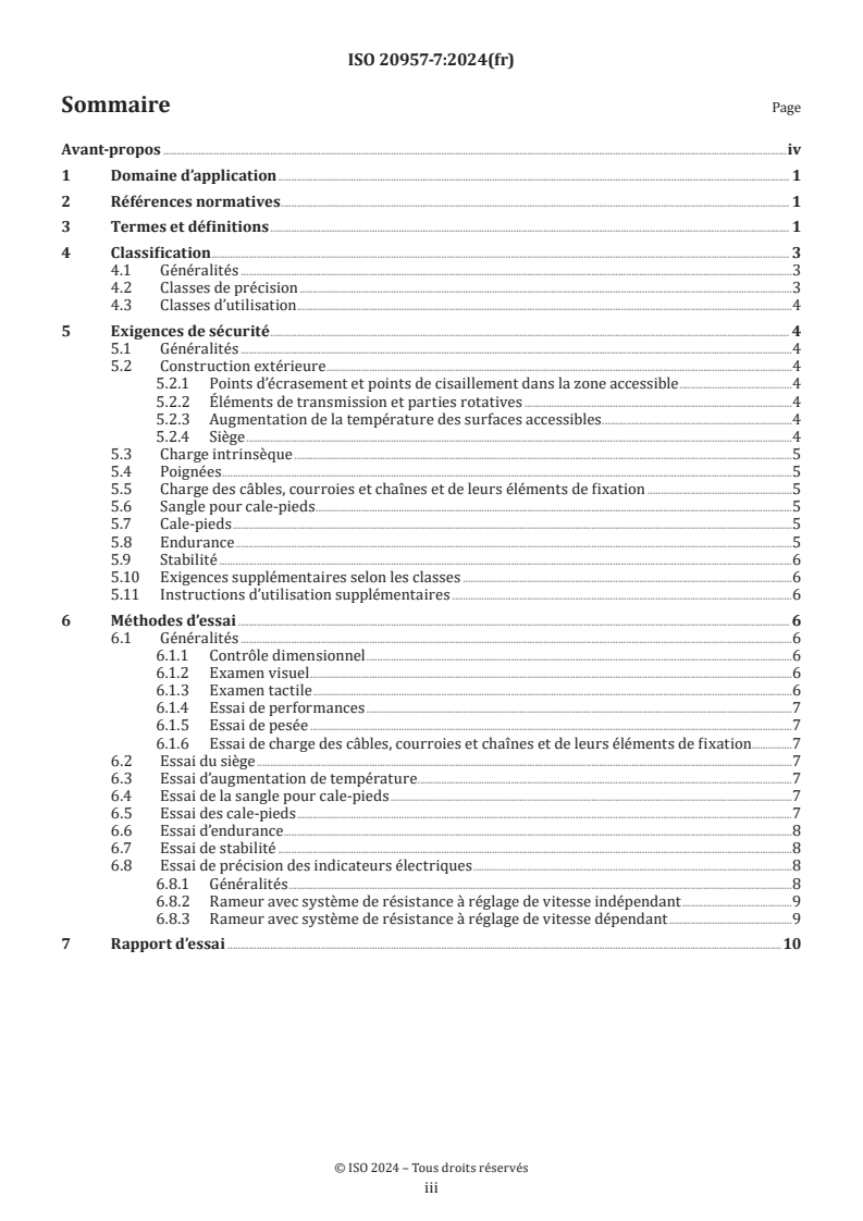 ISO 20957-7:2024 - Appareils d’entraînement fixes — Partie 7: Rameurs — Exigences spécifiques de sécurité et méthodes d'essai supplémentaires
Released:19. 09. 2024