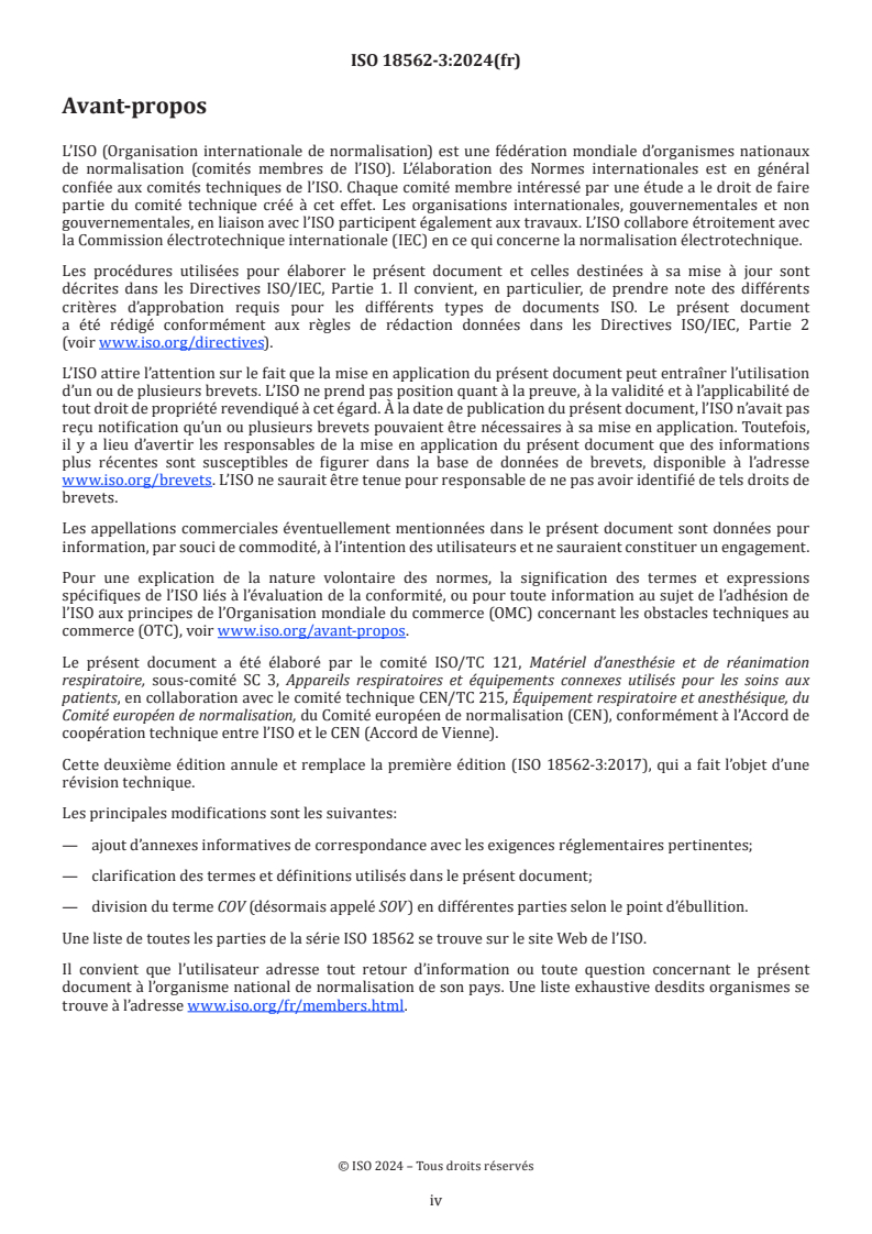 ISO 18562-3:2024 ISO 18562-3:2024 - Évaluation de la biocompatibilité des chemins de gaz respiratoire utilisés dans le domaine de la santé — Partie 3: Essais concernant les émissions de substances organiques volatiles
Released:8. 03. 2024 - Page 4 preview