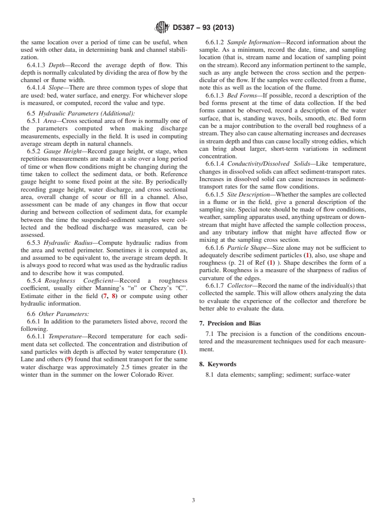 ASTM D5387-93(2013) - Standard Guide for  Elements of a Complete Data Set for Non-Cohesive Sediments