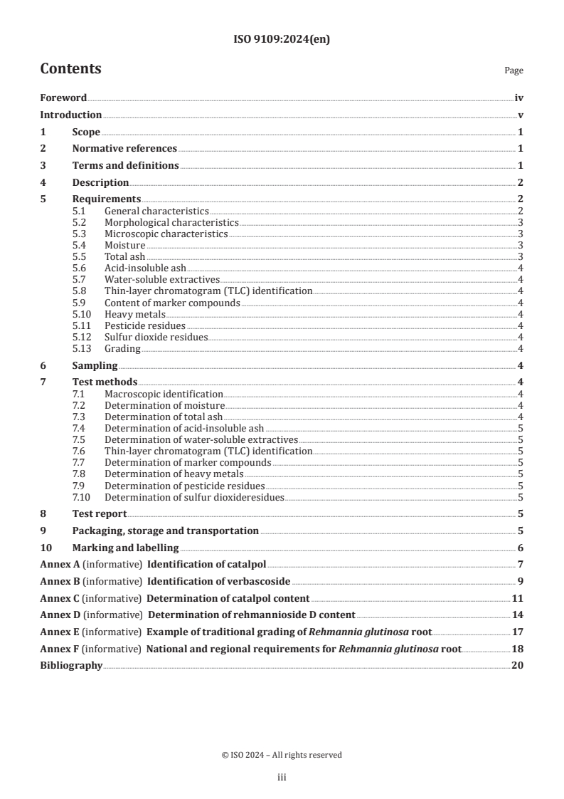 ISO 9109:2024 - Traditional Chinese medicine — Rehmannia glutinosa root
Released:8. 01. 2024