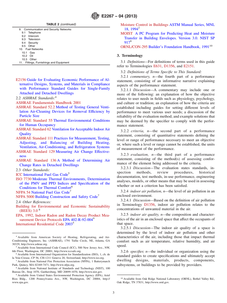 ASTM E2267-04(2013) - Standard Guide for  Specifying and Evaluating Performance of Single Family Attached  and Detached Dwellings&mdash;Indoor Air Quality (Withdrawn 2022)