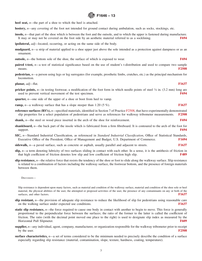 REDLINE ASTM F1646-13 - Standard Terminology Relating to  Safety and Traction for Footwear