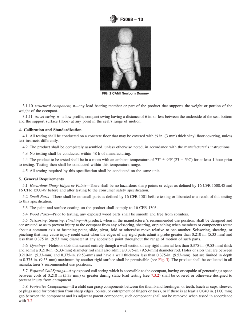 REDLINE ASTM F2088-13 - Standard Consumer Safety Specification for  Infant Swings