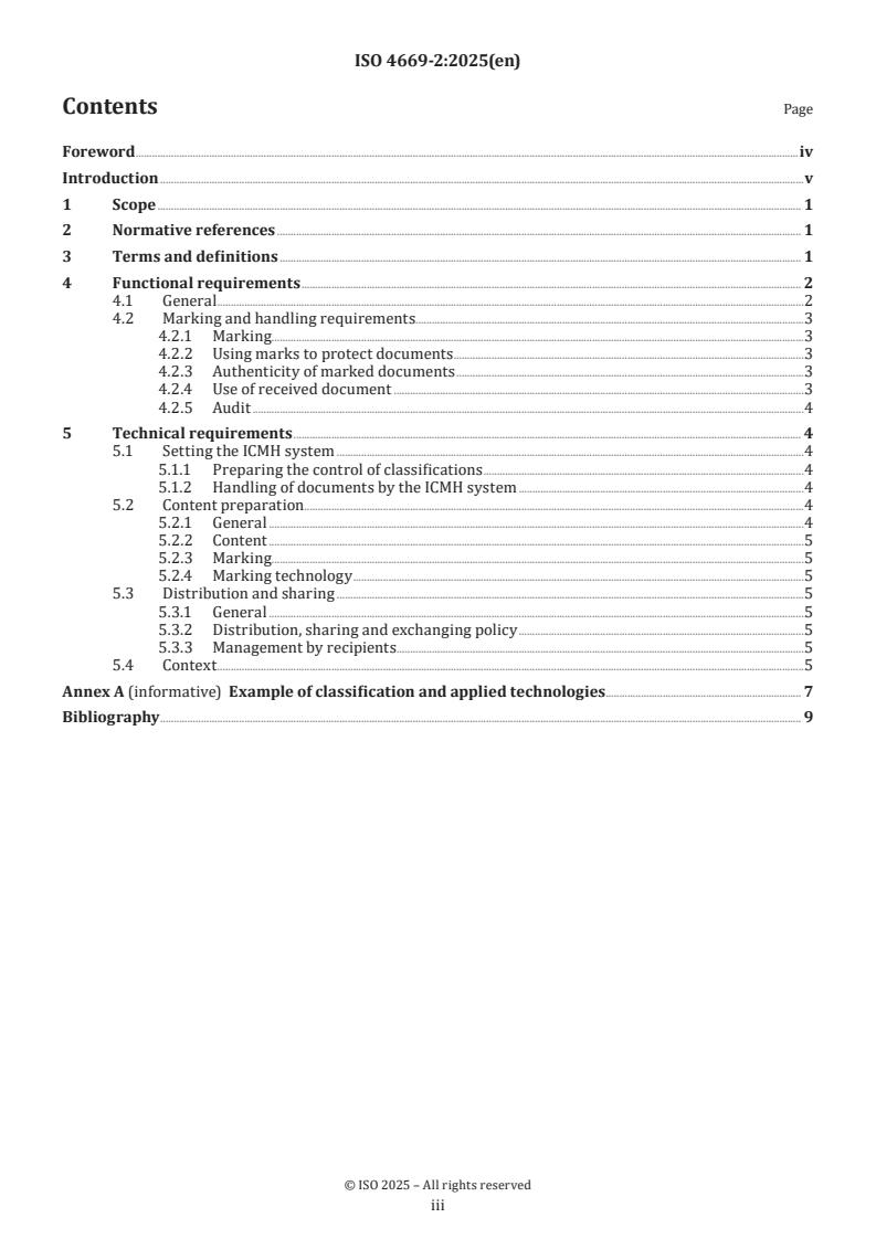 ISO 4669-2:2025 - Document management — Information classification, marking and handling — Part 2: Functional and technical requirements for ICMH solutions
Released:6. 05. 2025