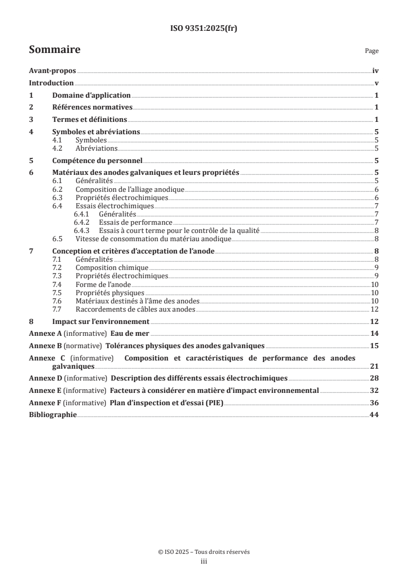 ISO 9351:2025 - Anodes galvaniques pour la protection cathodique dans l’eau de mer et les sédiments salins
Released:19. 02. 2025