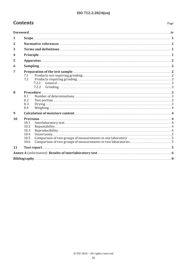 ISO 712-2:2024 - Cereals and cereal products — Determination of moisture content — Part 2: Automatic drying oven method
Released:6. 09. 2024