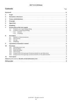 ISO 712-2:2024 - Cereals and cereal products — Determination of moisture content — Part 2: Automatic drying oven method
Released:6. 09. 2024 - Page 3 preview