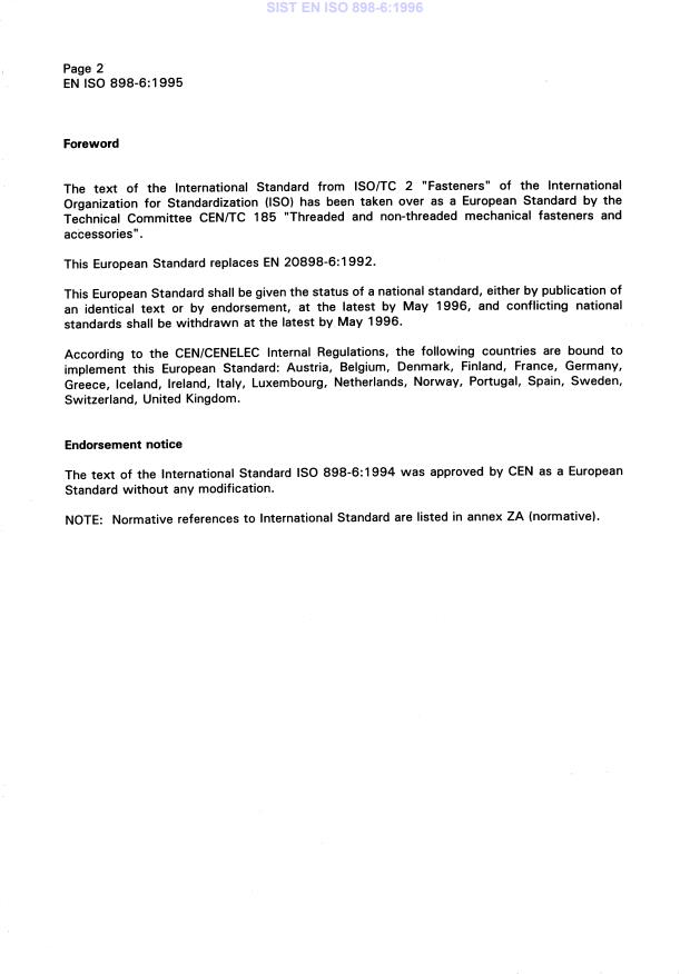 EN ISO 898-6:1995 EN ISO 898-6:1996 - Page 4 preview