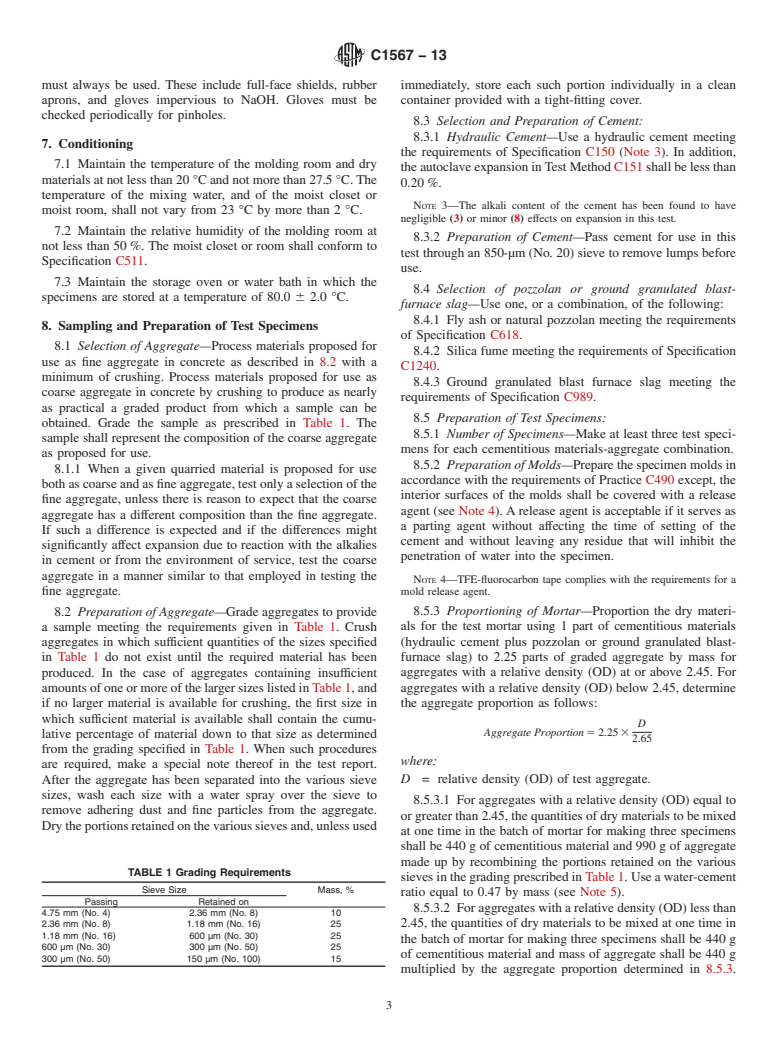 ASTM C1567-13 - Standard Test Method for  Determining the Potential Alkali-Silica Reactivity of Combinations   of Cementitious Materials and Aggregate (Accelerated Mortar-Bar Method)