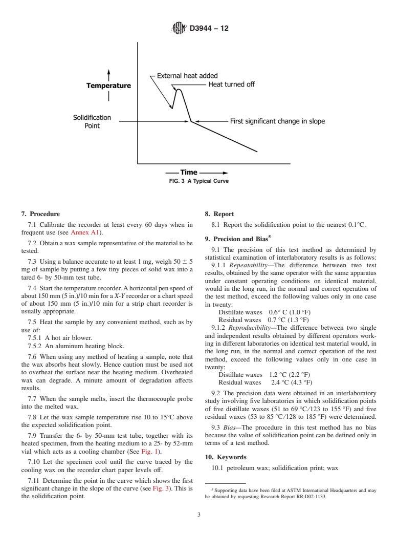 ASTM D3944-12 - Standard Test Method for Solidification Point of Petroleum Wax