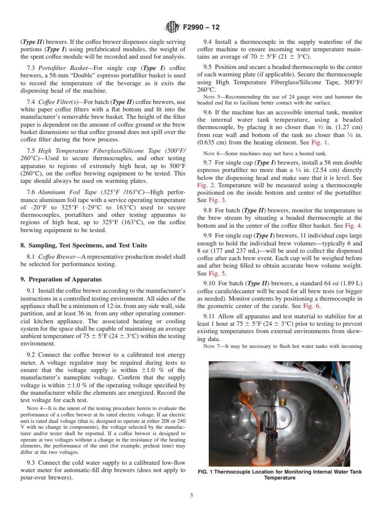 ASTM F2990-12 - Standard Test Method for Commercial Coffee Brewers