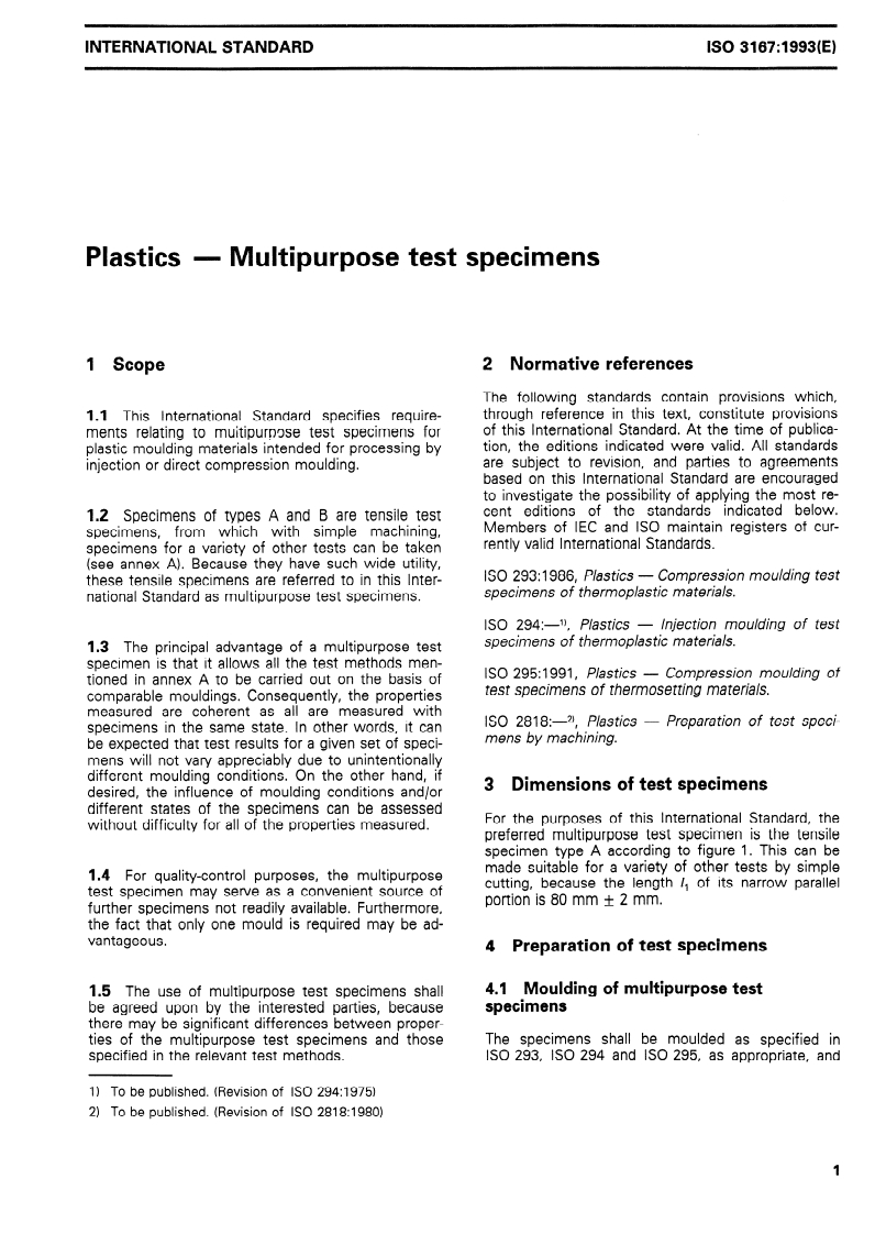 ISO 3167:1993 - Plastics — Multipurpose test specimens
Released:6/10/1993