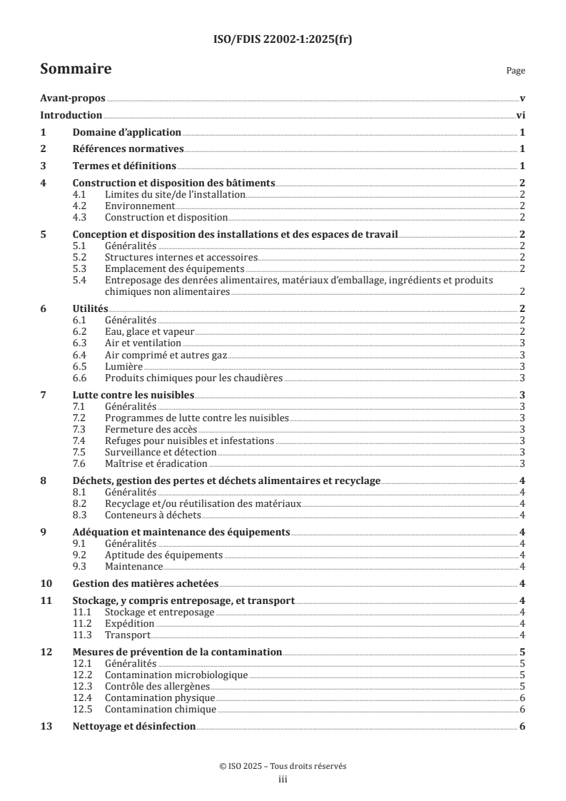 ISO/FDIS 22002-1 - Programmes prérequis pour la sécurité des denrées alimentaires — Partie 1: Fabrication des denrées alimentaires
Released:14. 05. 2025