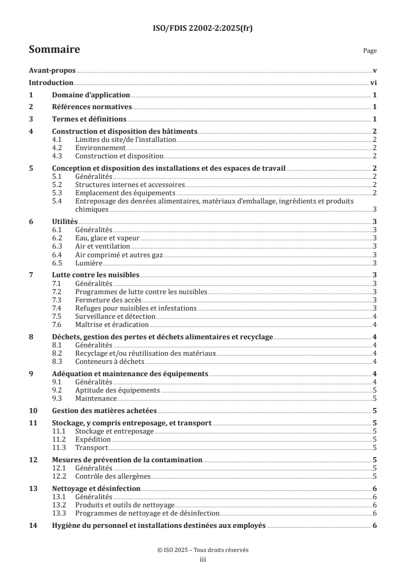 ISO/FDIS 22002-2 - Programmes prérequis pour la sécurité des denrées alimentaires — Partie 2: Restauration
Released:13. 05. 2025