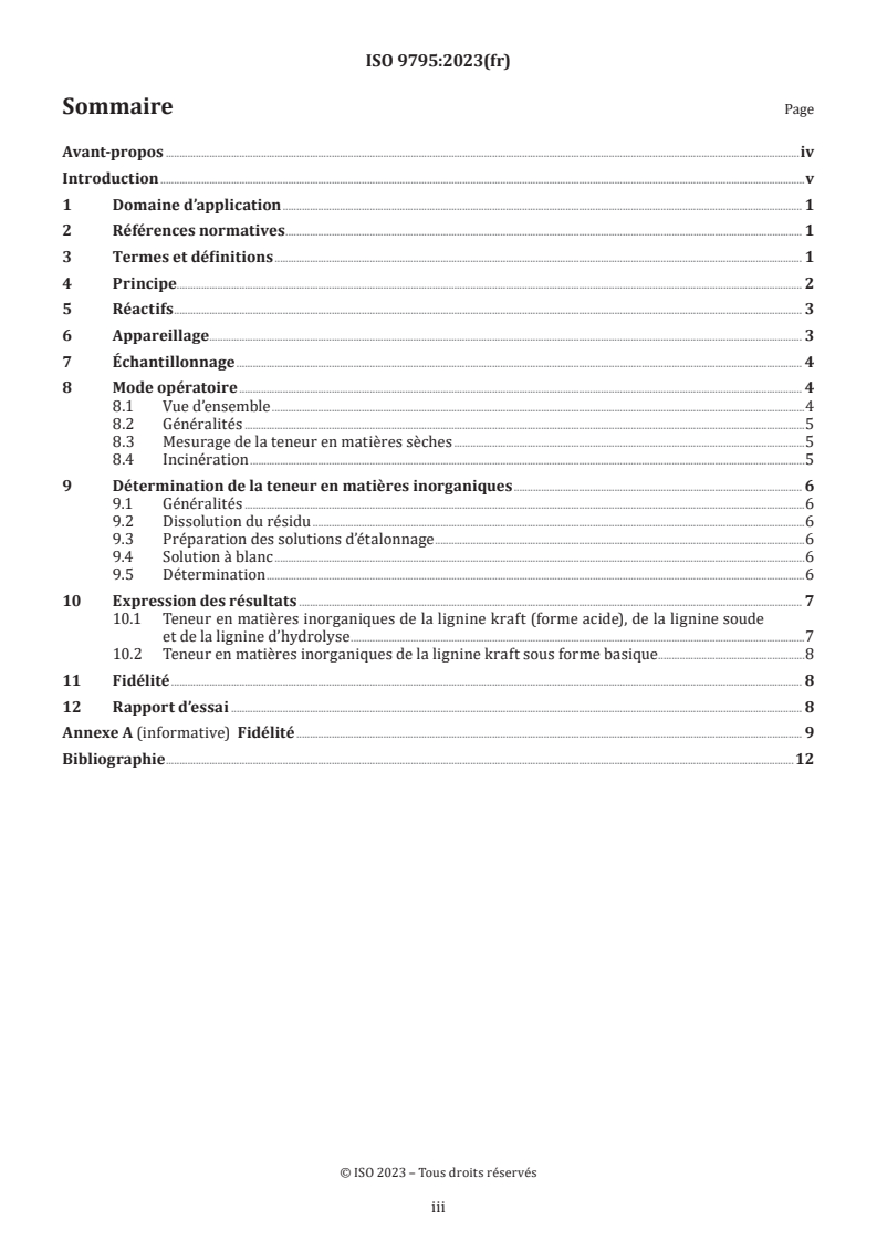 ISO 9795:2023 - Lignines — Détermination de la teneur en matières inorganiques dans la lignine kraft, la lignine soude et la lignine d'hydrolyse
Released:18. 12. 2023