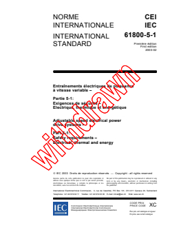 IEC 61800-5-1:2003 - Adjustable speed electrical power drive systems - Part 5-1: Safety requirements - Electrical, thermal and energy
Released:2/13/2003
Isbn:2831868424 - Page 3 preview