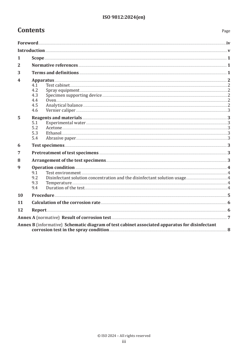 ISO 9812:2024 - Corrosion of metals and alloys — Corrosion test method for disinfectant — Spray test method
Released:1. 10. 2024