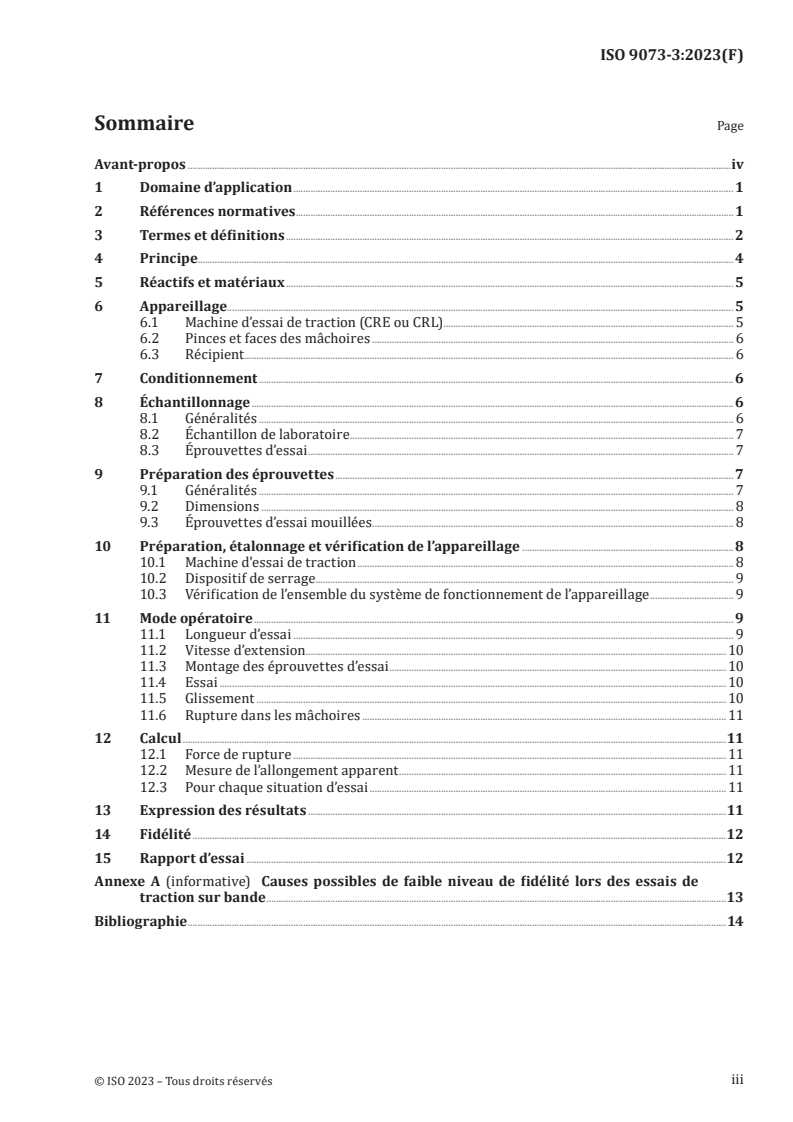 ISO 9073-3:2023 - Nontissés — Méthodes d’essai — Partie 3: Détermination de la résistance à la traction et de l’allongement à la rupture par la méthode sur bande
Released:2. 05. 2025