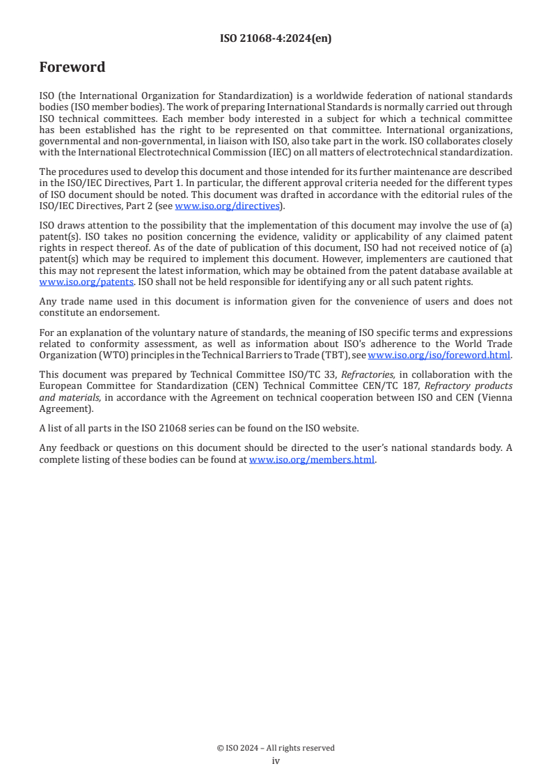 ISO 21068-4:2024 ISO 21068-4:2024 - Chemical analysis of raw materials and refractory products containing silicon-carbide, silicon-nitride, silicon-oxynitride and sialon — Part 4: XRD methods
Released:10. 06. 2024 - Page 4 preview