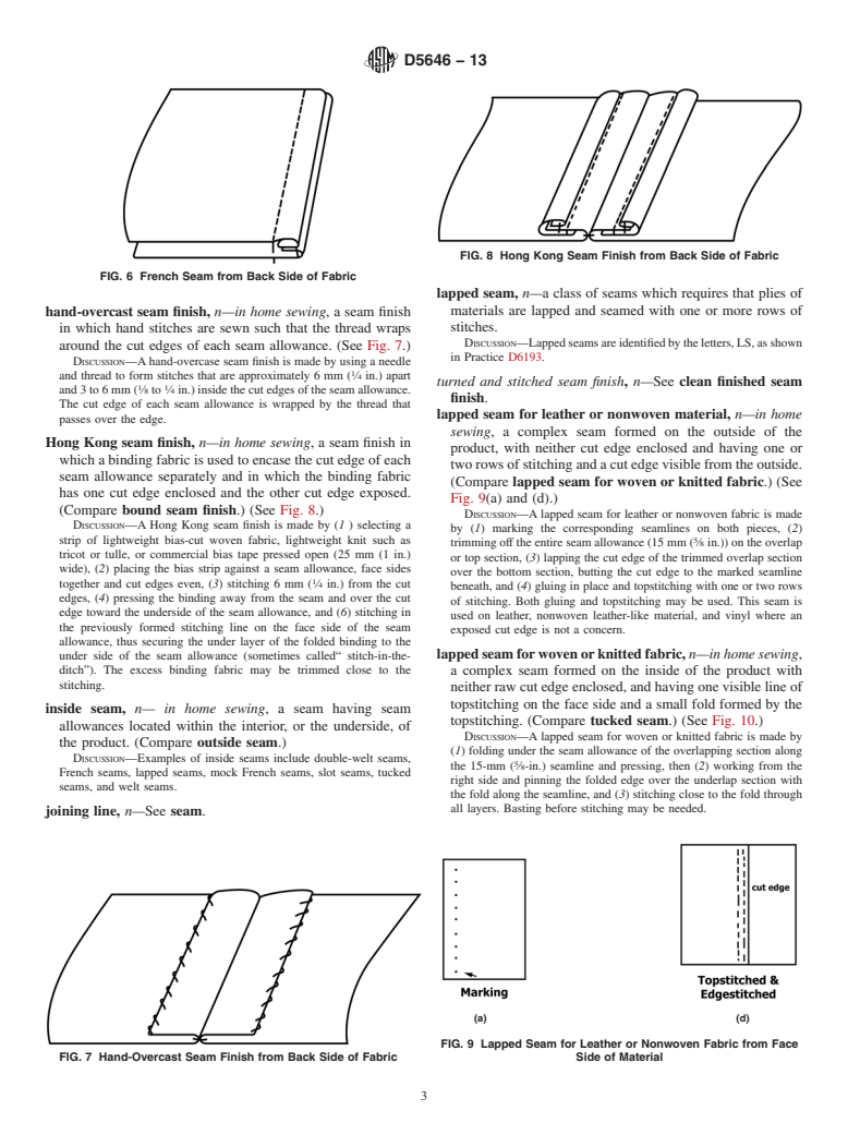 ASTM D5646-13 - Standard Terminology Relating to  Seams and Stitches Used in Home Sewing