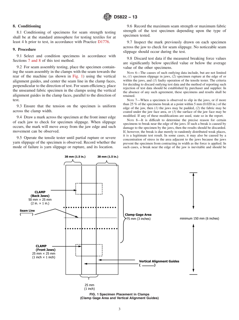 ASTM D5822-13 - Standard Test Method for  Determining Seam Strength in Inflatable Restraint Cushions