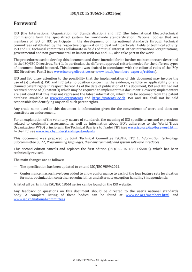 ISO/IEC TS 18661-5:2025 ISO/IEC TS 18661-5:2025 - Programming languages, their environments, and system software interfaces — Floating-point extensions for C — Part 5: Supplementary attributes
Released:14. 03. 2025 - Page 4 preview