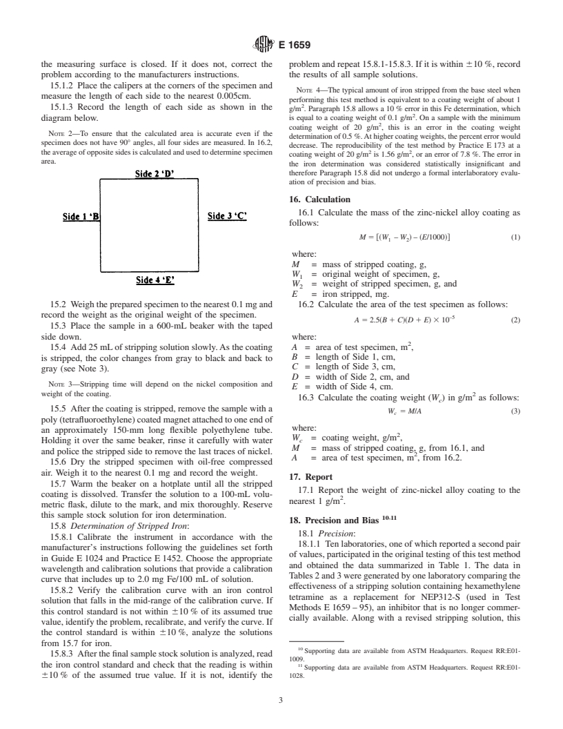 ASTM E1659-00 - Standard Test Methods Coating Weight and Chemical Analysis of Zinc-Nickel Alloy Electrolytically Coated on Steel Sheet