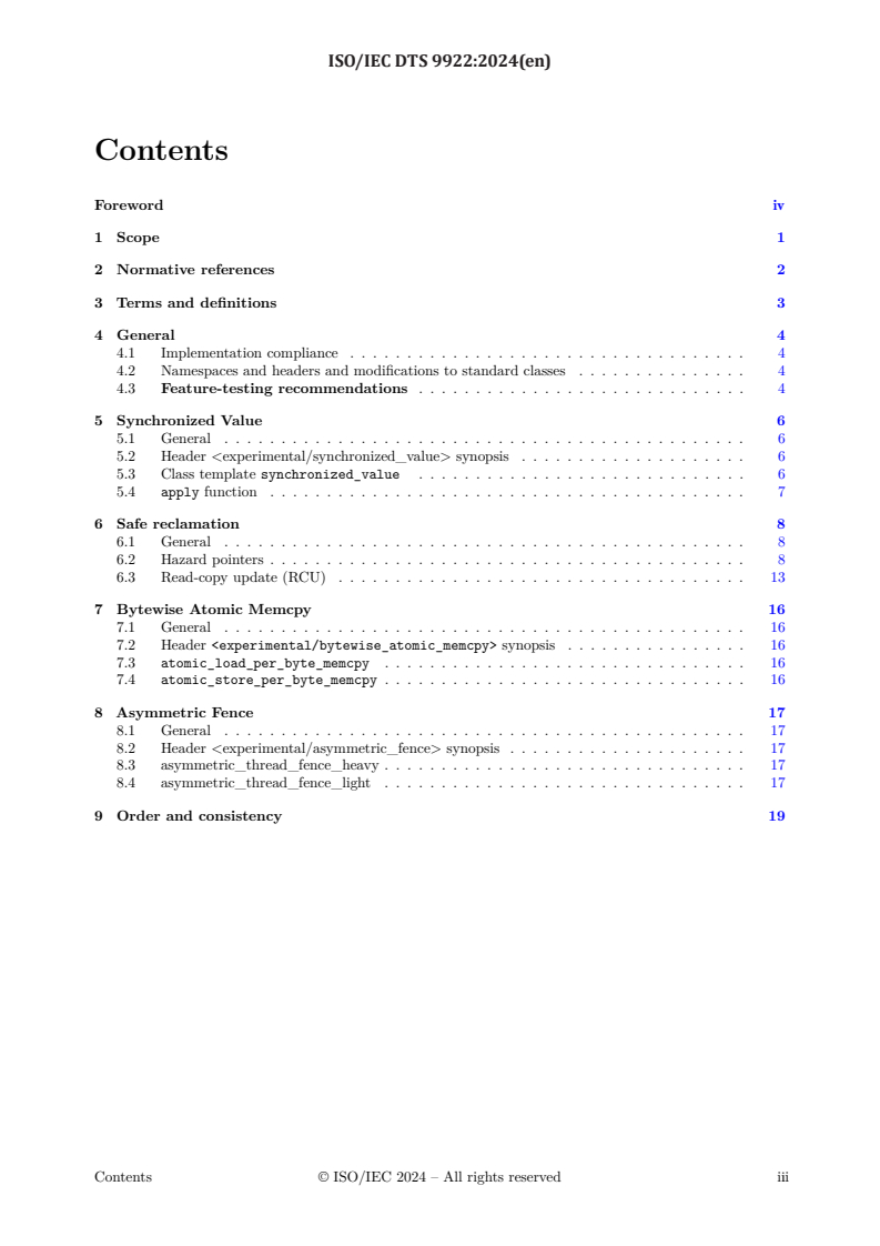 ISO/IEC DTS 9922 - Programming Languages — Technical specification for C++ extensions for concurrency 2
Released:30. 07. 2024