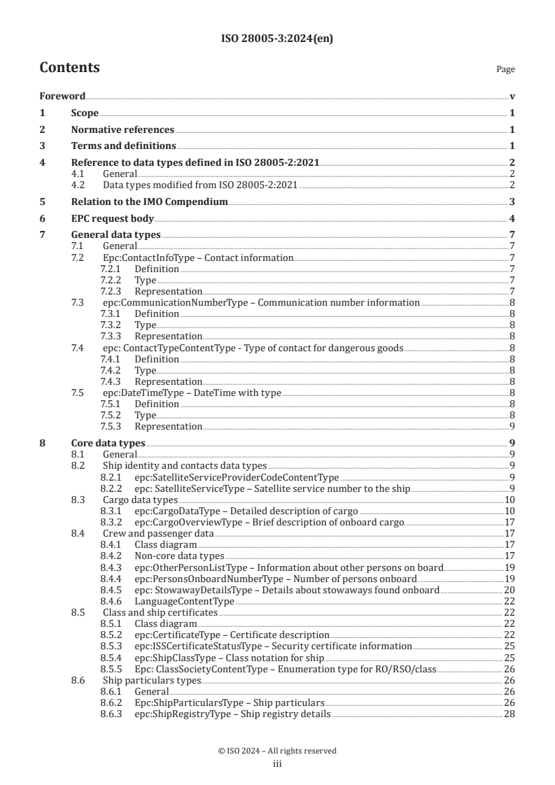 ISO 28005-3:2024 - Ships and marine technology — Electronic port clearance (EPC) — Part 3: Data elements for ship and port operation
Released:12/6/2024