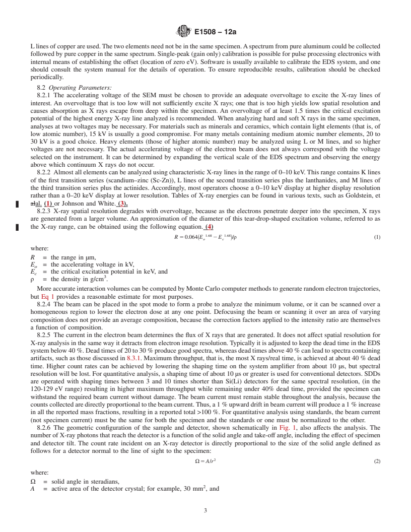 REDLINE ASTM E1508-12a - Standard Guide for  Quantitative Analysis by Energy-Dispersive Spectroscopy