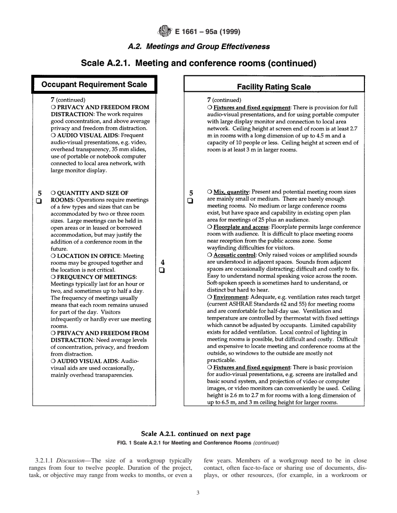 ASTM E1661-95a(1999) - Standard Classification for Serviceability of an Office Facility for Meetings and Group Effectiveness