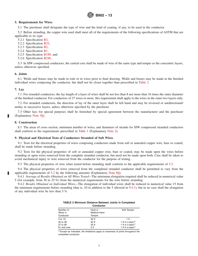 REDLINE ASTM B902-13 - Standard Specification for  Compressed Round Stranded Copper Conductors, Hard, Medium-Hard,   or Soft Using Single Input Wire Construction