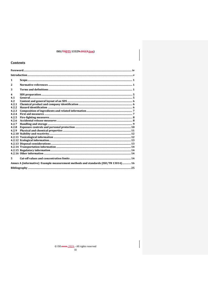 REDLINE ISO/DTS 13329 - Nanomaterials — Preparation of safety data sheets (SDS)
Released:12. 06. 2024