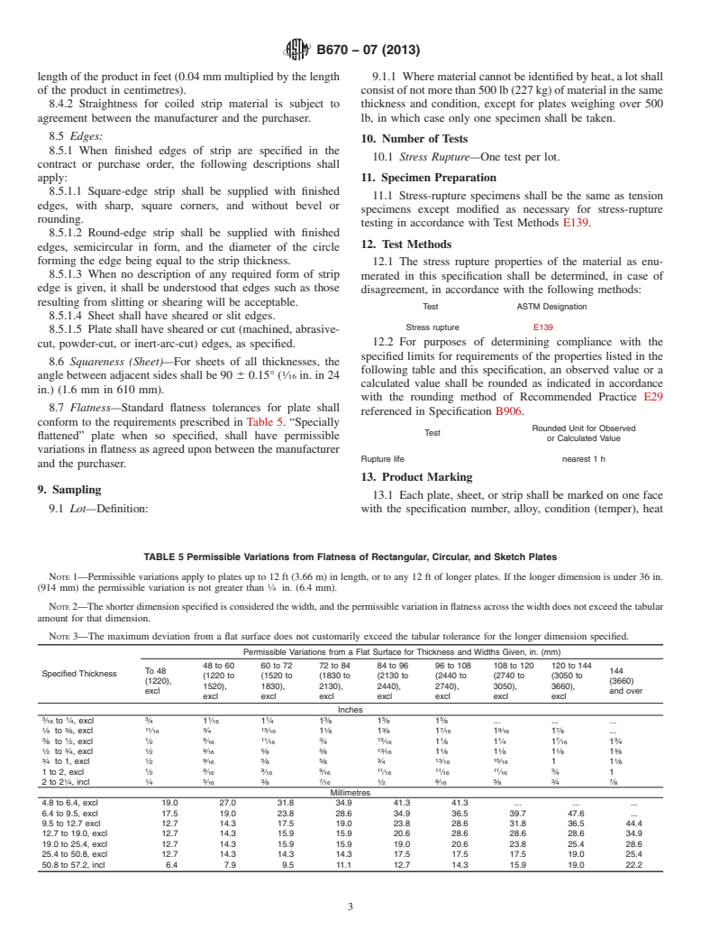 ASTM B670-07(2013) - Standard Specification for Precipitation-Hardening Nickel Alloy (UNS N07718) Plate, Sheet,  and      Strip for High-Temperature Service