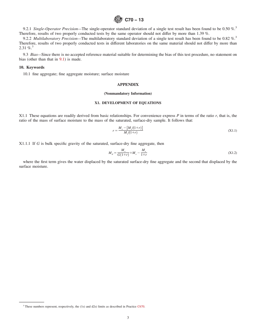 REDLINE ASTM C70-13 - Standard Test Method for  Surface Moisture in Fine Aggregate