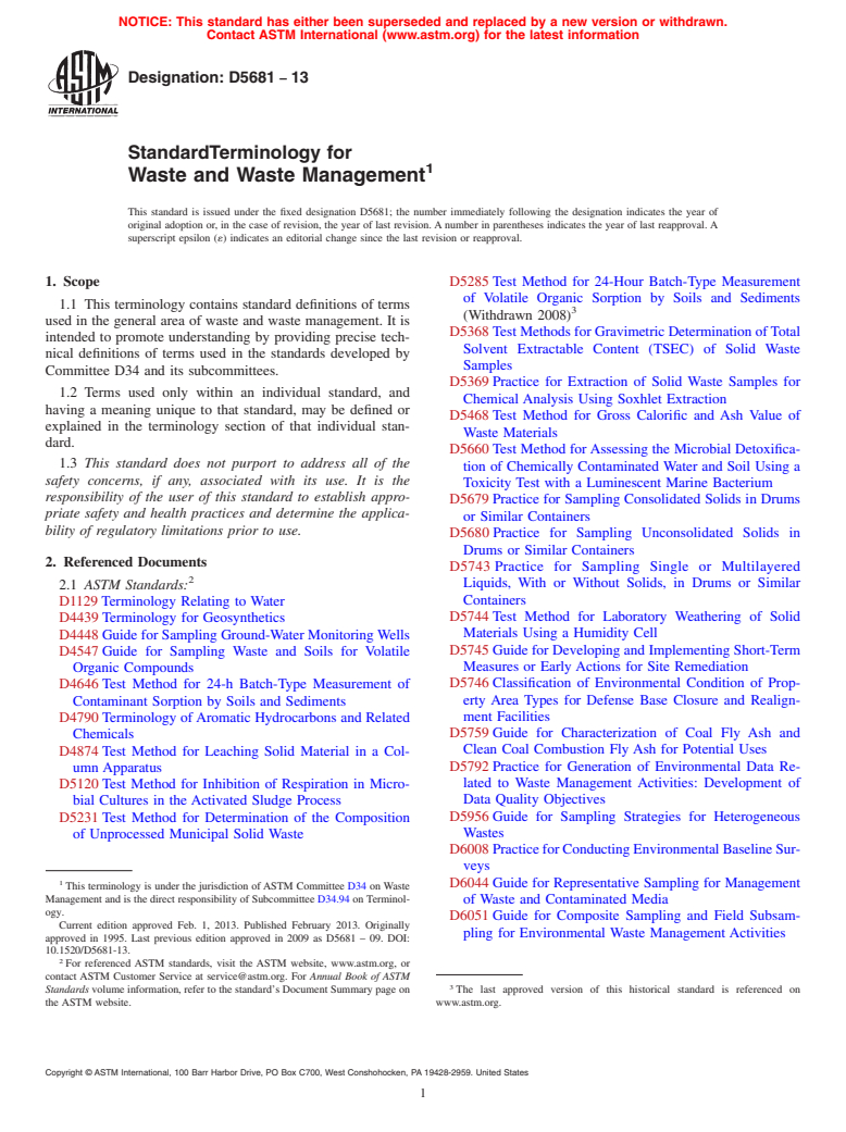 ASTM D5681-13 - Standard Terminology for  Waste and Waste Management
