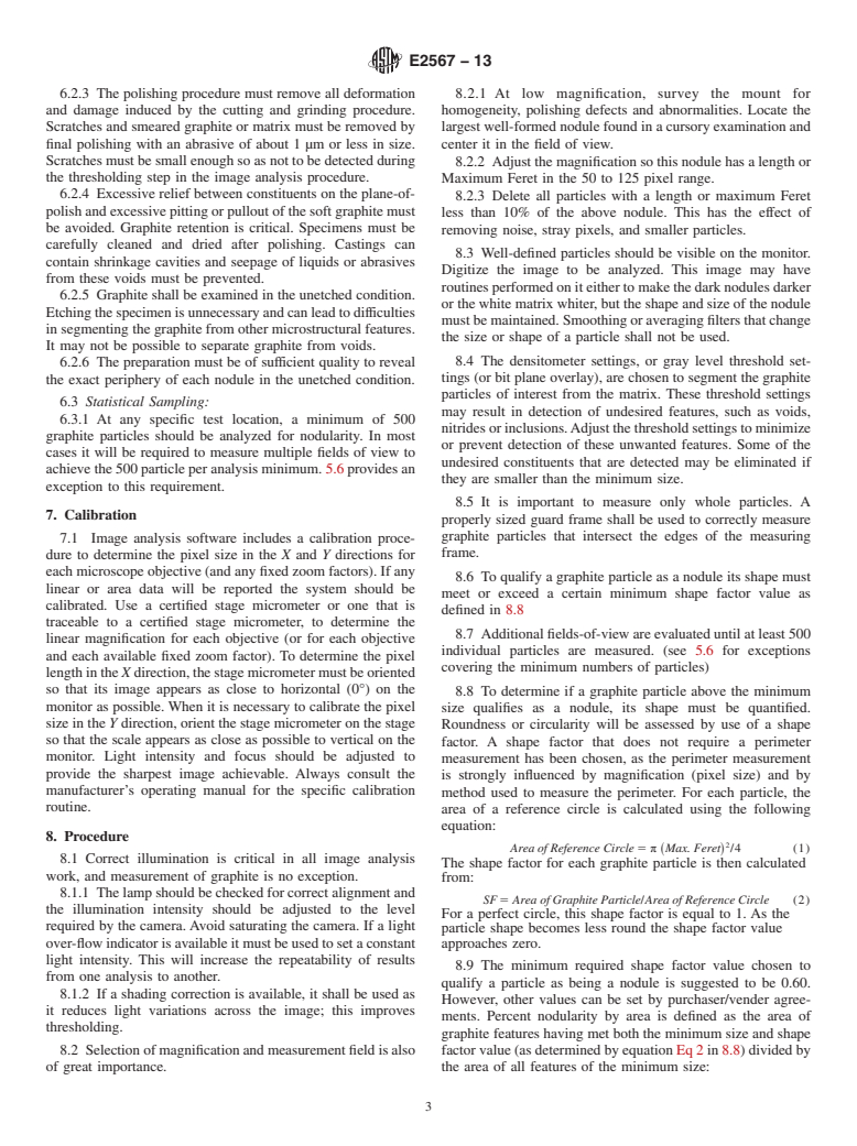 ASTM E2567-13 - Standard Test Method for  Determining Nodularity And Nodule Count In Ductile Iron Using  Image Analysis