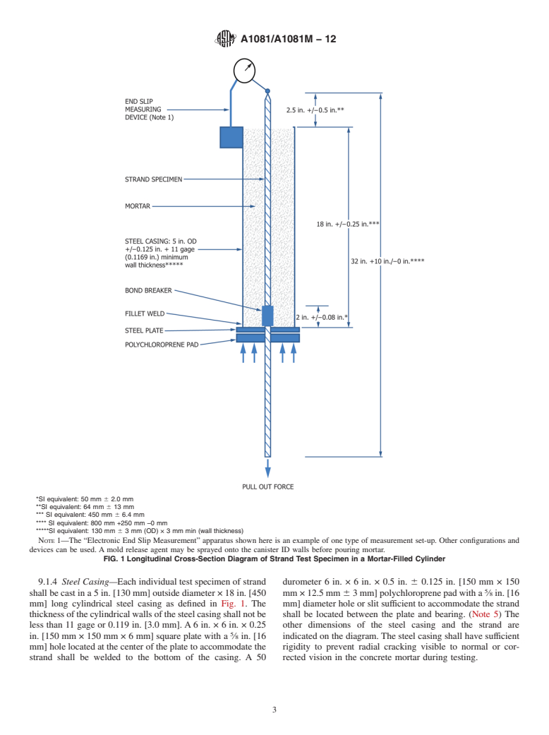 ASTM A1081/A1081M-12 - Standard Test Method for Evaluating Bond of Seven-Wire Steel Prestressing Strand