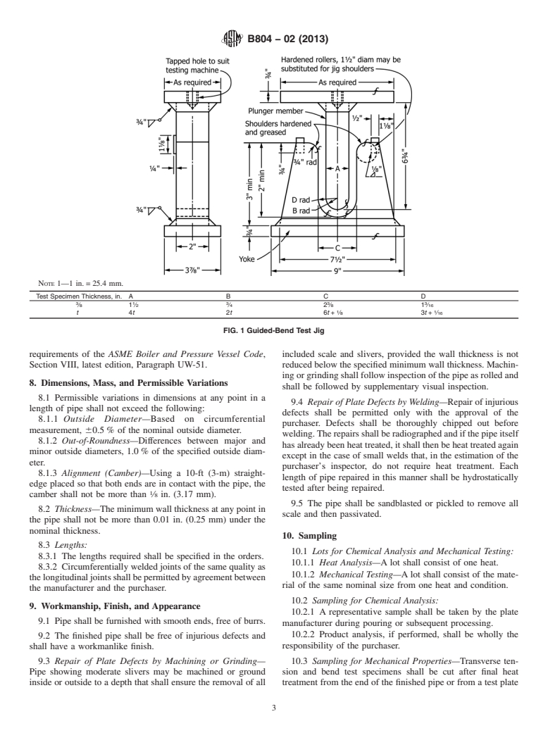 ASTM B804-02(2013) - Standard Specification for UNS N08367 and UNS N08926 Welded Pipe