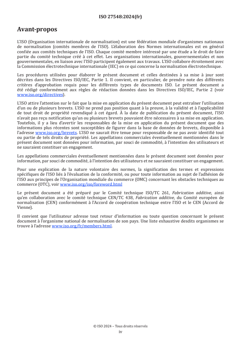 ISO 27548:2024 ISO 27548:2024 - Fabrication additive de plastiques — Environnement, santé et sécurité — Méthode d'essai pour la détermination des taux d'émission de particules et de produits chimiques des imprimantes 3D de bureau par extrusion de matériau
Released:1. 07. 2024 - Page 4 preview