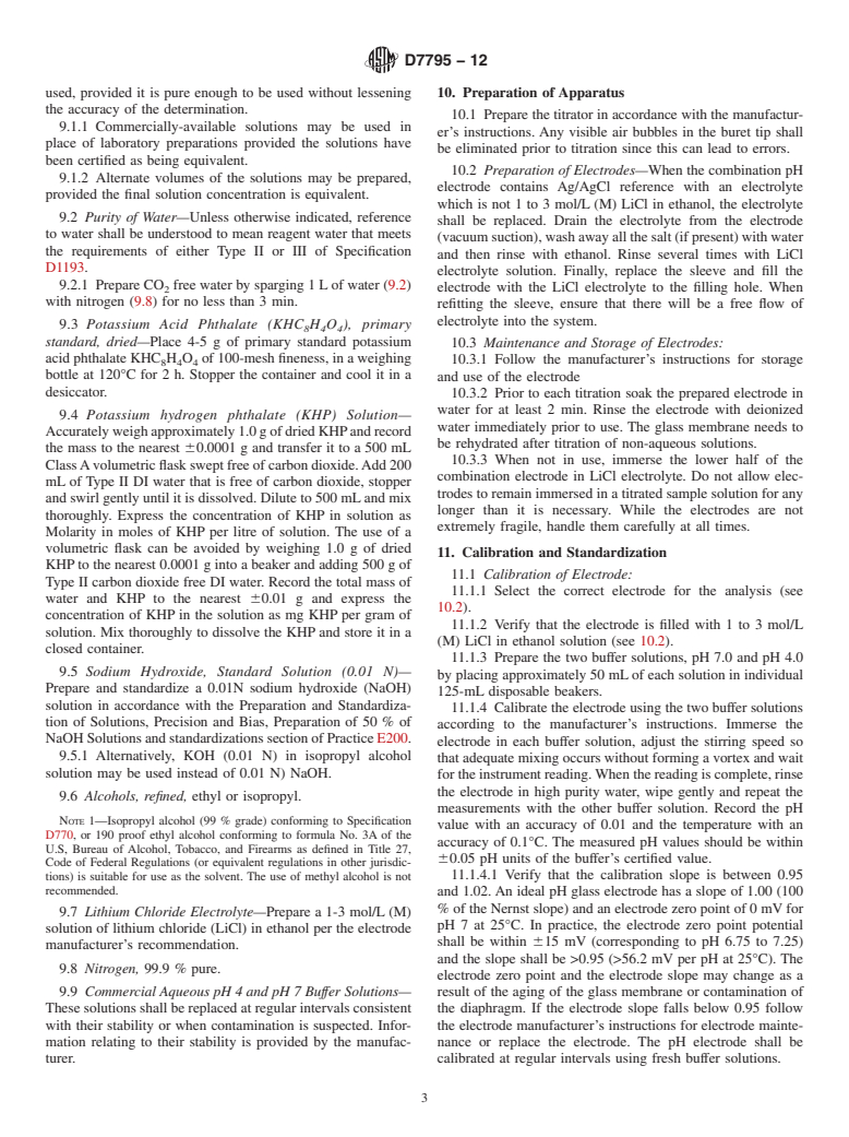 ASTM D7795-12 - Standard Test Method for Acidity in Ethanol and Ethanol Blends by Titration