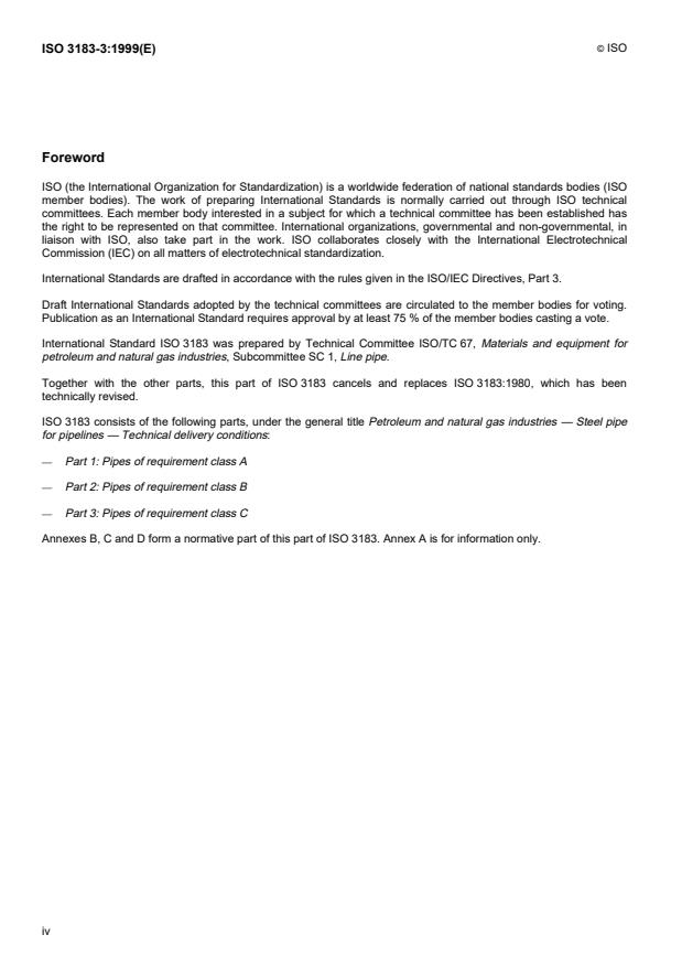 ISO 3183-3:1999 ISO 3183-3:1999 - Petroleum and natural gas industries -- Steel pipe for pipelines -- Technical delivery conditions - Page 4 preview