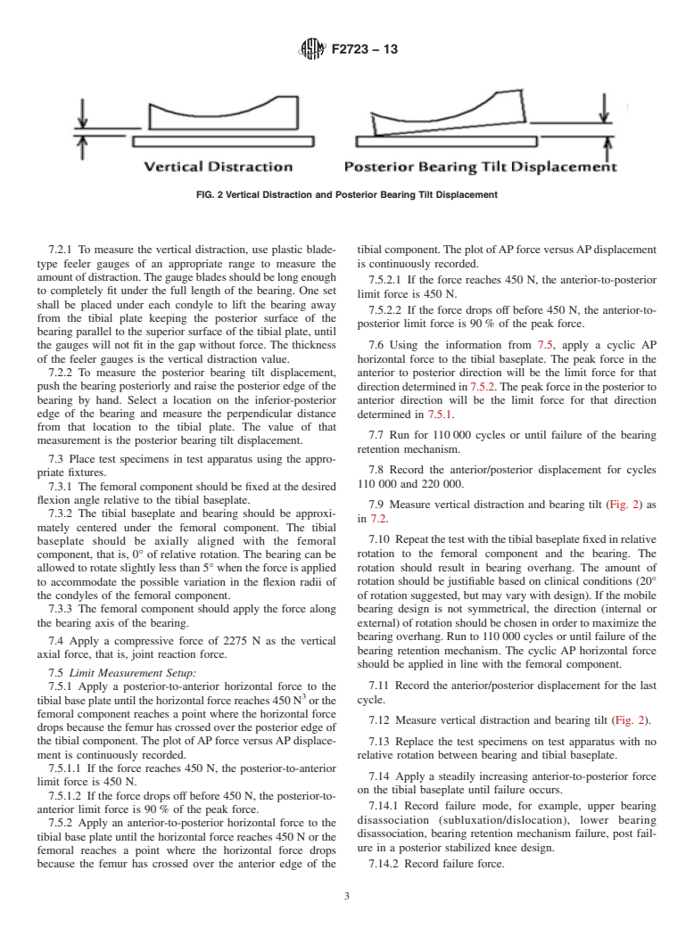 ASTM F2723-13 - Standard Test Method for  Evaluating Mobile Bearing Knee Tibial Baseplate/Bearing Resistance  to Dynamic Disassociation